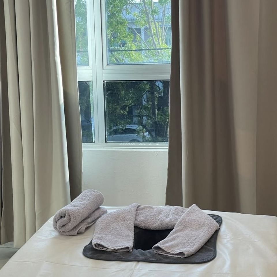 Massage room by the window